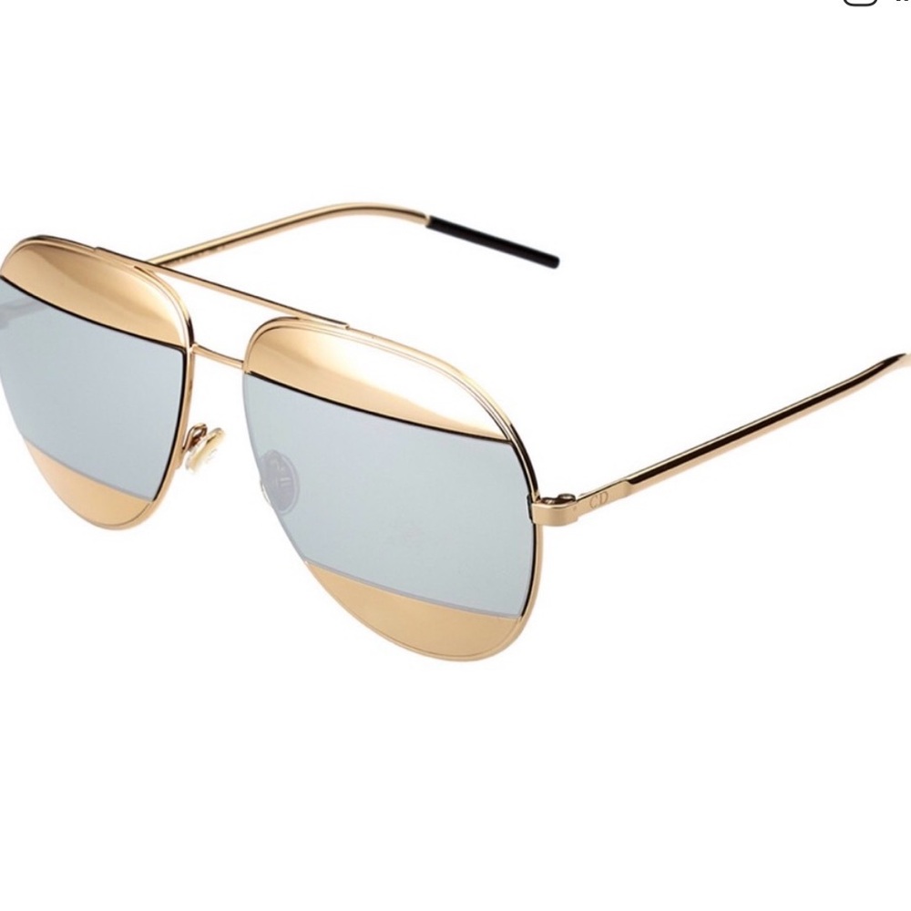 Dior Gold and Silver Aviator Sunglasses